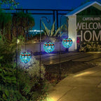 VCUTEKA Hanging Solar Lanterns Mosaic Solar Lights with Hook Up, Outdoor Garden Lights Decor for Yard Tree Fence Patio
