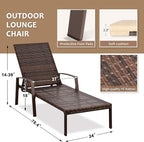 Pamapic 8512 Pieces, Chaise Thickened Cushion, PE Rattan Steel Frame Pool Lounge Chair Set for Patio Backyard Porch Garden Poolside, 2 PCS, Beige