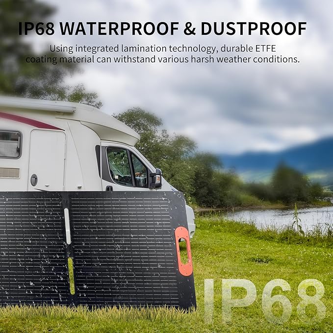 200W Portable Solar Panel for Power Station Generator,200 Watt Foldable Solar Panel Charger with MC4 Output,3-in-1 DC Connector,23.5% High Efficiency for Outdoor Camping RV Travel(200W)