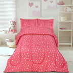Utopia Bedding All Season Heart Comforter Set with 2 Pillow Cases, 3 Piece Soft Brushed Microfiber Kids Bedding Set for Boys/Girls, Machine Washable (Twin)