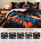 Video Game Queen Size Comforter Set for Boys Kids Teens Gamepad Gaming Controller and Fire Pattern Bedding Set- 3 Piece Quilt with 2 Pillowcases (90"x90")
