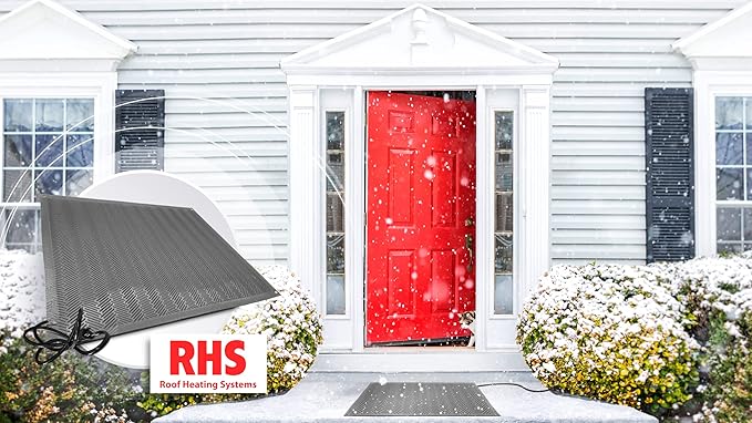 RHS Snow Melting Mat, Anti-Slip Walkway Herringbone Design, Color Gray, Outdoor Mat, Prevents ice Formation, Melts up to 2 inches of Snow per Hour, 120 Volts (30-inches x 5-feet)