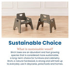 ECR4Kids Stackable Wooden Toddler Chair, 8in, Kids Furniture, Grey Wash, 2-Pack