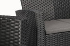 4 Pieces Outdoor Furniture Complete Patio Cushion Wicker P.E Rattan Garden Set, Full, Black