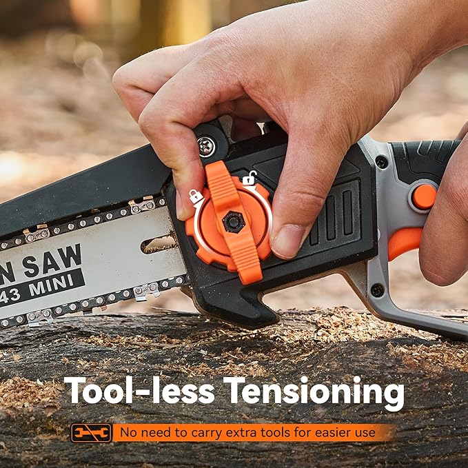 2-in-1 Pole Saw for Tree Trimming, 8 Inch Cordless Mini Chainsaw with Extension Pole, Brushless Motor, with 2 x 4.0 Ah Batteries & Charger, Auto Lubrication, 15 Ft Max Reach