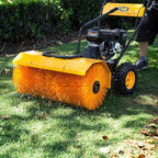 Stark 7.0HP Walk-Behind Power Sweeper Dirt/Debris 31" Brush Broom Clearing Path Engine Gas for Leaves, Dirt, and Gravel
