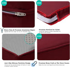 ClawsCover 9Pack Outdoor Seat and Back Cushions Replacement Covers Fit for 5 Pieces 4-Seater Wicker Rattan Patio Conversation Set Sectional Couch Furniture,Burgundy-Include Cover Only (Large)