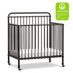 NAMESAKE Winston 4-in-1 Convertible Mini Metal Crib in Vintage Iron, Greenguard Gold Certified