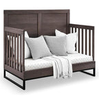 Simmons Kids Foundry 6-in-1 Convertible Baby Crib, Rustic Grey with Matte Black