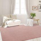 Area Rugs for Bedroom Living Room, 5x8 Pink Super Soft Comfy Thickened Memory-Foam Indoor Carpets, Modern Aesthetic Minimalist Carpet for Boys Girls Adults Apartment Nursery Home Décor