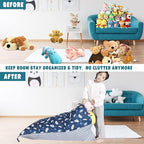 Stuffed Animal Storage Bean Bag Chair Cover, Cotton Blue Universe Plush Toy Storage Stuff and Sit Seat for Kids/Teens/Adults, 52" x 31" Extra Large Triangle Floor Sofa, 200L/52Gal, Cover Only