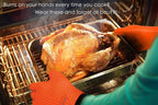 KITCHEN PERFECTION Silicone Smoker BBQ Gloves - Heat Resistant Oven Mitts | Waterproof, 5-Finger Design For A Better Grip, for Pitmasters, Meat Smoking, Grilling, Cooking, Frying Turkey | Grill Gift