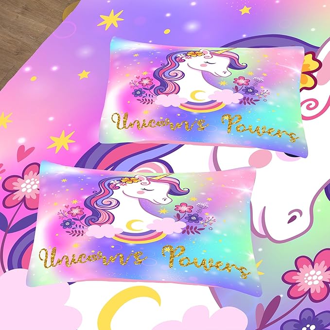 Tailor Shop Unicorn Comforter Sets King Size,Unicorn Bedding Sets for Girls Kids Teens with 2 Pillowcase…
