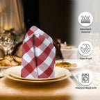 Urban Villa Cloth Napkins Cotton 20x20 (Set of 6) Red
