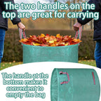 Reusable yard waste bags. 72-gallon large leaf bags(2-pack) Heavy-duty yard garden bag. Leaf bags with 4 handles that can stand upright. Great for collecting leaves and grass clippings