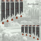 Large Aluminium Wind Chimes 37" Inches to Create a Zen Atmosphere Suitable for Outdoor, Garden, Patio Decoration. Classic Black Wind Chimes with Wind Catcher Suitable as A Gift for Unisex