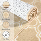Chicrug Shag Geometric Modern Area Rug for Living Room, 5x7 Feet Large Memory Foam Indoor Carpet, Fluffy Rug for Bedroom Bedside Room Decor for Family Girls Kids Nursery, Beige/White