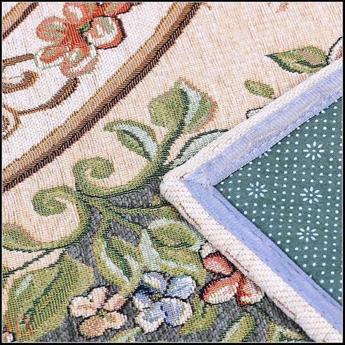 Luxury Soft Rustic Floral Area Rugs Washable Elegant Non Slip Accent Floor Rugs Carpet for Bedroom Kids Play Mat, 55'' x 35'', Rural Flower
