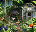 Funny Chicken Gifts Chicken The Fluffy Butt Hut Tin Sign for Home Farm Chicken Coop Farmhouse Kitchen Garden Decor 8 X 12 Inch (3820)