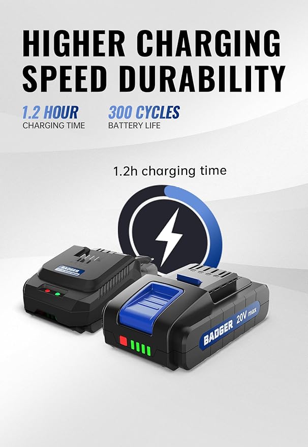 WILD BADGER POWER 20V Weed Wacker, Leaf Blower, Wheeled Edger Kit Electric with 2 * 2Ah Battery & Charger, String Trimmer, Lightweight, Adjustable Telescopic Shaft, Fast-Charging