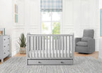 GAP babyGap Graham 4-in-1 Convertible Crib with Storage Drawer - Greenguard Gold Certified, Grey/Dark Grey