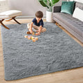 Super Soft Fluffy Shaggy Rugs 6x9 Feet for Living Room Bedroom, Fuzzy Plush Area Rugs for Girls Kids Room Nursery Home Decor, Furry Dorm Throw Rug Cute Non-Slip Indoor Floor Carpet, Grey