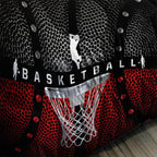 Axolotl Basketball Bedding Set for Boys Kids Teens,Soft Black and Red Sports Theme Basketball Bedding Sets Twin Size with 1 Comforter and 2 Pillowcases All Season