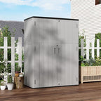 Outdoor Storage Shed Waterproof,Resin Storage Sheds Outdoor with Floor,Outdoor Storage Cabinet for Garage Storage, Pool Storage, Bike, Garden (57Cu.ft)