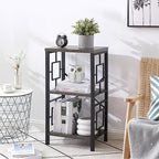 Small Bookshelf, 3 Tier Vintage Industrial Small Bookshelf for Small Spaces, Freestanding Open Shelf Bookcase, Versatile Bookshelf for Home Office, Bedroom & Living Room, Grey