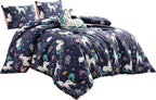 for Kids Unicorn Magic 4-Piece Comforter Set - Beautiful Motif Design Bedding Set with Embrodery Print