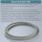 1/2 x 133'' Kevlar Mower Deck Belt for MTD 754-04044, 954-04044, 754-04044A, 954-04044A, for Cub Cadet RZT 50 Z Force S 48 Troy Bilt Mustang 50 (754-04044)