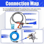 Adjustable Long Range Nozzle for Pressure Washer 5-6.5 GPM, Downstream Injection Spray Nozzle Kit, High Power Washing External Chemical Injector with 1/4” Quick Connect, 2500 to 4000 PSI
