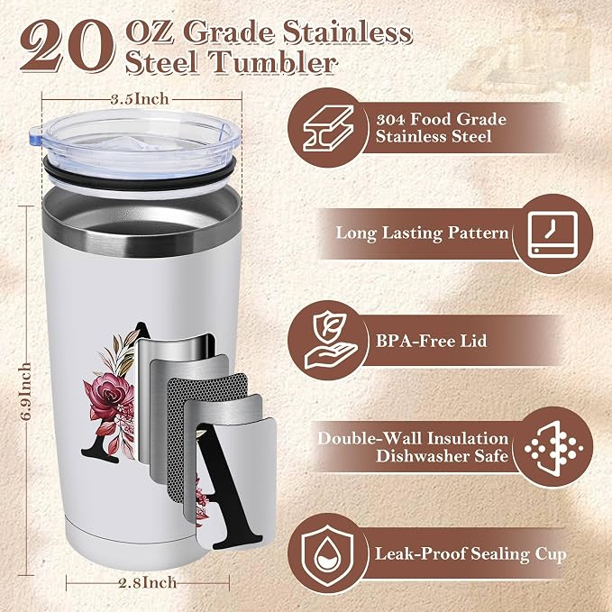 20 Oz Insulated Coffee Cup with Lid Car Tumbler Travel Mug Women House Warming Luxury Office Coworker Hostess Bachelorette Engaged Gifts Housewarming First Apartment Essential New Home Must Have