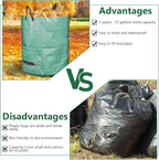 3 Pack 72 Gallon Reusable Yard Waste Bags Heavy Duty Lawn and Leaf Bags Yard Waste Container Garden Grass Bags