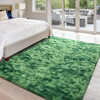 5x8 Large Area Rugs for Living Room, Super Soft Fluffy Modern Bedroom Rug, Tie-Dyed Green Indoor Shag Fuzzy Carpets for Girls Kids Nursery Room Home Decor