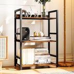 Small Bookshelf for Small Spaces, 3 Tier Small Book Shelf Organizer, Narrow Bookcase for Small Spaces, Small Bookcase for Bedroom, Living Room, Home, Office, 120 lbs Weight Capacity (Brown)
