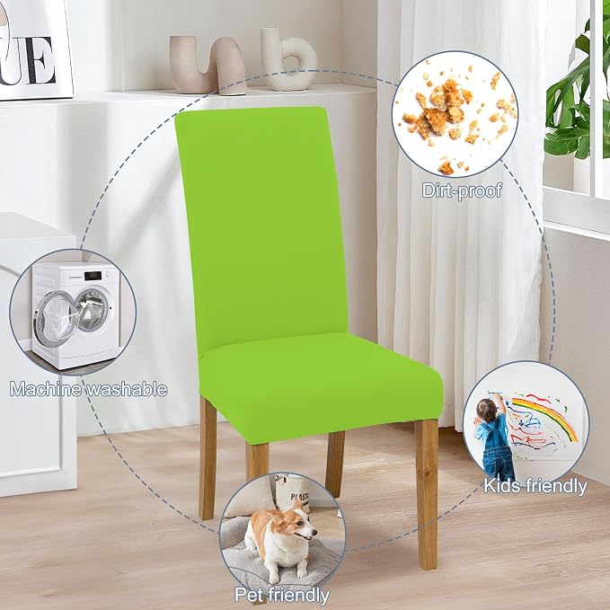 Dining Chair Covers, Stretch Seat Covers, Washable Furniture Protector | Washable, Stretch Fit, Soft, Non Slip, Dining Chair Covers, Seat Protector, Furniture Protector