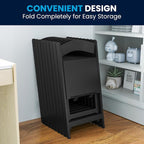Flash Furniture Hercules Kids Resin Folding Chair, Black, 2-Pack | Black Vinyl Padded Seat