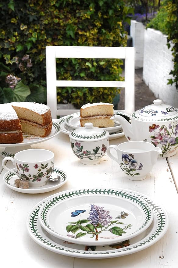 Portmeirion Botanic Garden 8.5" Salad Plates - Set of 6 | Assorted Floral Motifs | Fine Earthenware | Chip Resistant Glaze | Dishwasher, Microwave, Freezer, Oven Safe | Made in England