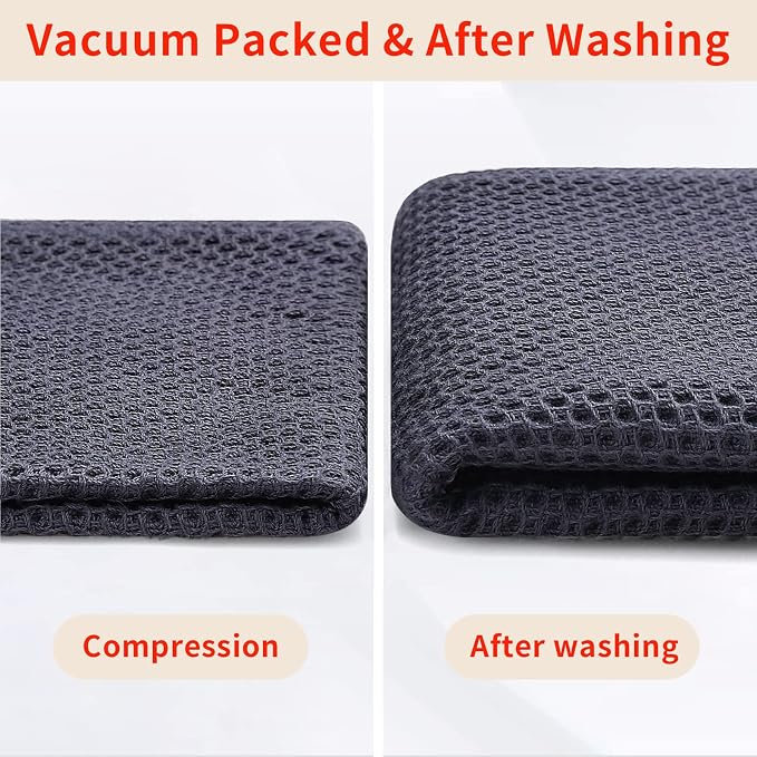Homaxy 100% Cotton Waffle Weave Kitchen Dish Cloths 6-Pack, Mixed Color | 12 x 12 Inches, Ultra Soft Absorbent Dish Towels, Quick Drying Dish Rags with Hanging Loop