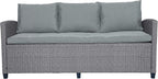 6 7 Pieces Patio Furniture Outdoor Sectional Sofa Conversation Set All Weather Wicker Rattan Couch Dining Table & Chair with Ottoman, Cc-Grey