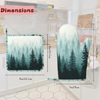Misty Forest Silicone Oven Mitts and Pot Holders,Heat-Resistant 4 Piece Kitchen Set Non-Slip Oven Gloves and Hot Pads for Cooking, Baking, Grilling,BBQ