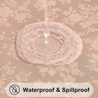 Smiry Round Waterproof Heavy Duty Vinyl Tablecloths, 60 x 60 Inch | Wipeable Washable Floral Embossed Table Cover for Kitchen and Dining Room, Indoor & Outdoor Use, Tan