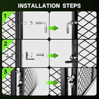 Large Compost Bin, 172 Gallon Metal Wire Mesh Composter for Outdoor, Waterproof Composting Bin with Rust-Proof Coating, Easy Assembly Compost Bin for Garden, Yard, Kitchen Waste, Leaves, 37x37x30 in