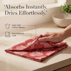 Urban Villa Cloth Napkins Cotton 20x20 (Set of 12) Brown Leaf Print