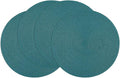 SHACOS Round Placemats Set of 4 Woven Braided Table Placemats 15 inch Circle Place Mats Washable Non Slip Table Mats for Home Wedding Party, Teal Green