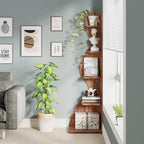 Small Corner Shelf, Modern 5-Tier Wall Corner Bookshelf, Stylish Bookcase Storage Rack for Small Space,Living Room. Bedroom