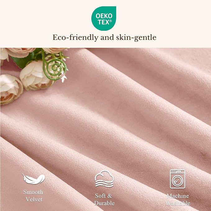 Pink Spring Decor Velvet Window Valance 52x18 Inch 1 Panel | Soft Wavy Pink Kitchen Curtains for Small Windows, Cute Decorative Window Treatment for Nursery Bedroom