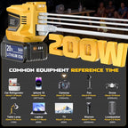 Power Inverter 200W Portable Power Station Generator Compatible with DeWALT, Ecarke Real 200W Supply Charger Adapter with Dual USB,AC Outlet and Type-C with 5Ah Battery & Charger Station Kit