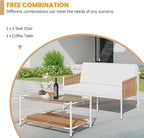 Shintenchi 2 Piece Patio Wicker Furniture Set, Outdoor Patio Furniture Rattan Conversation Set with Coffee Tables and Loveseat for Backyard, Balcony, Poolside